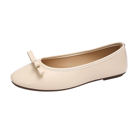 Women's Ballet Flats Business Office Work Dress Shoes Comfortable Dressy Flats for Walking Women's Round Toe Bow Dressy Flats Shoes