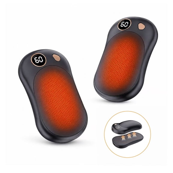 iFaveorr 2Pack Magnetic Hand Warmers Rechargeable with LED Digital Display, Electric Hand Warmers with 3 Temperature Settings, Portable Pocket Heater for Winter & Outdoor, Gift for Men Women