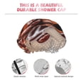 thumbnail image 3 of Kdxio Coffee Beans Chocolate Splash Print Shower Cap for Women,Elastic and Reusable,Double Waterproof Layers Bathing Hat, 3 of 6