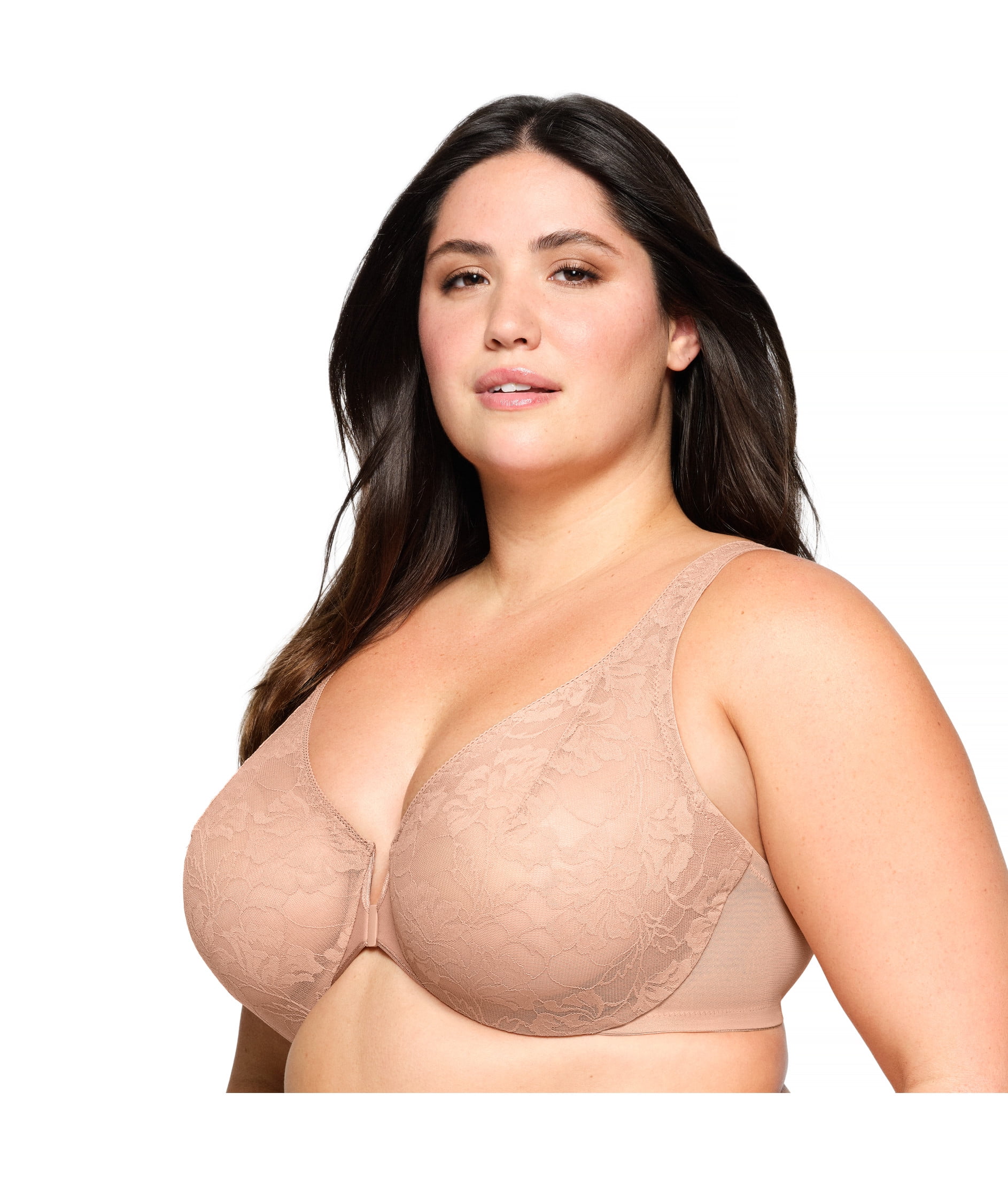 Glamorise Lacey T-Back Front-Closure WonderWire Underwire  Bra 9246 (Women's & Women's Plus)