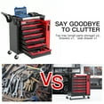 thumbnail image 4 of 7-Drawer Rolling Tool Chest with Lock, Large Mobile Tool Cart & Cabinet for Garage Workshop Storage, Red, 4 of 6