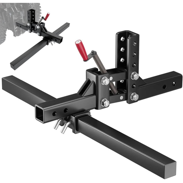 ATV/UTV 1-Point Manual Implement Lift System with 2 In Hitch Receiver Heavy Duty Quick-Attach Lift for Plow Blade Disc Adjustable Height