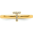 thumbnail image 4 of 14K Yellow Gold Stackable Diamond Initial T Ringsize 7 - Jbsp, 4 of 5