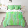 thumbnail image 2 of Castle Fairy Gradient Stripes Bedding Comforter Set,Watercolor Lines King Bedding Sets, 2 of 8
