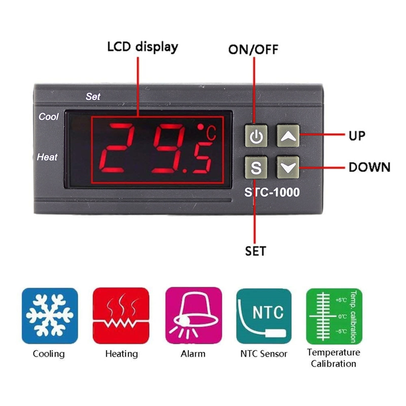 STC-1000 Digital Temperature Controller Thermostat Thermoregulator incubator Relay Heating Cooling ,Simple Operation