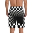 thumbnail image 3 of Kdxio 3d Black and White Checkerboard Print Mens Sleep Shorts Bottoms Soft Comfy Pajama Wear Pants with Drawstring Pockets, 3 of 7