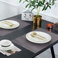 thumbnail image 5 of Placemats Set of 12 for Dining Table, Table Placemats, Rectangular PVC Vinyl, 18x12 Inches - Black Brown, 5 of 8