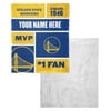 Golden State Warriors NBA Colorblock Personalized Silk Touch Sherpa Throw Blanket