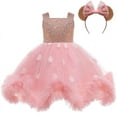 thumbnail image 1 of Robe de Fête d'Anniversaire à Paillettes et Nœud pour Tout-Petites Filles avec Couvre-Chef, 1 of 7