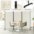 thumbnail image 6 of Costway 3-Panel Folding Room Divider 6Ft Rolling Privacy Screen with Lockable Wheels White, 6 of 9