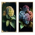 thumbnail image 2 of Designart "Blue Retro Hydrangea in Full Bloom I" Floral Framed Wall Art Set Of 2 - Traditional Blue Frame Gallery Set For Office Decor, 2 of 6