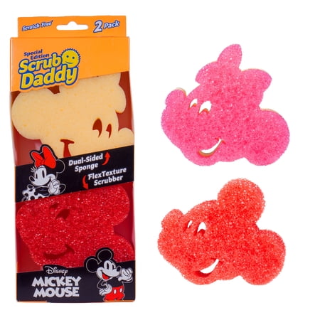 Scrub Daddy Disney Mickey & Minnie Mouse Non-Scratch Cleaning Sponges, 2-Pack