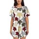 thumbnail image 1 of Fotbe maple leaves Conjunto de Pijama Estampado para Mujer, 2 Piezas, Ropa de Dormir con Camiseta de Manga Corta y Shorts Suaves-Medium, 1 of 6