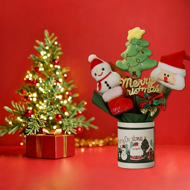 Adornos navideños, adornos navideños, regalos navideños, adornos navideños de ositos de peluche, adornos navideños, figuras de tela, adornos navideños de muñecas, adornos de tela