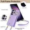 thumbnail image 5 of Phone Case for Samsung Galaxy S23 Ultra 5G Wallet Cover with Screen Protector and Ring Stand Credit Card Holder Slot Crossbody Strap Cell S23Ultra 23S S 23 23Ultra 6.8 inch Women Girls Purple, 5 of 13