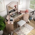 thumbnail image 3 of Furniture of America Laek Glam Wood 3-Piece Vanity Set in Blush Pink, 3 of 9