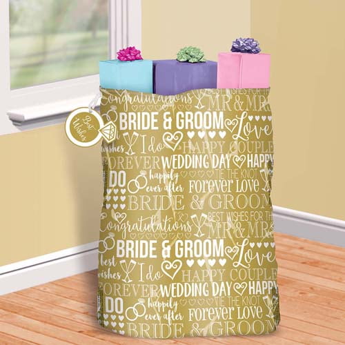 Wedding and Bridal Jumbo Plastic Gift Bag (1ct)