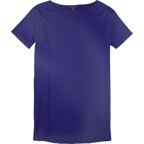 Eileen Fisher - Camiseta básica para mujer, color azul, pequeña