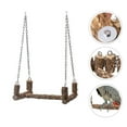 thumbnail image 2 of 1pc Parrot Perch Stand Bird Training Rack Bird Swing Toy Supply (Light Brown), 2 of 5