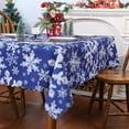 thumbnail image 3 of Christmas Tablecloth 60 x 84 Inch Rectangular, Christmas Decorations for Home Snowflake Decorations Blue Christmas Table Cloth Seasonal Winter Holiday Scallop Edge Table Cover Party Table Decorations, 3 of 5