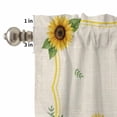 thumbnail image 4 of Kitchen Window Curtains Valance and Tier Set, Country Pig Sunflower Rod Pocket Tier Curtains and Valance 3 Piece Set, Summer Floral Leaf Animal Retro Linen Window Treatment for Bedroom Living Room, 4 of 9