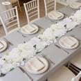 thumbnail image 3 of Miumaeov 10 PCS Wedding Table Runner Silk Rose Flower Arrangement White, Artificial Floral Centerpiece for Sweetheart Dining Reception, for Kitchen Living Room Party, 3 of 13