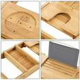 thumbnail image 4 of Extendable Sides Bamboo Bathtub Tray Bath Table Adjustable Caddy Tray Cellphone Tablet Tray and Wine Glass Holder, 4 of 5