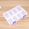 thumbnail image 4 of Zoyueyie - Caja de almacenamiento de plástico transparente de 8 rejillas, organizador portátil de medicamentos con divisores ajustables (transparente), 4 of 8