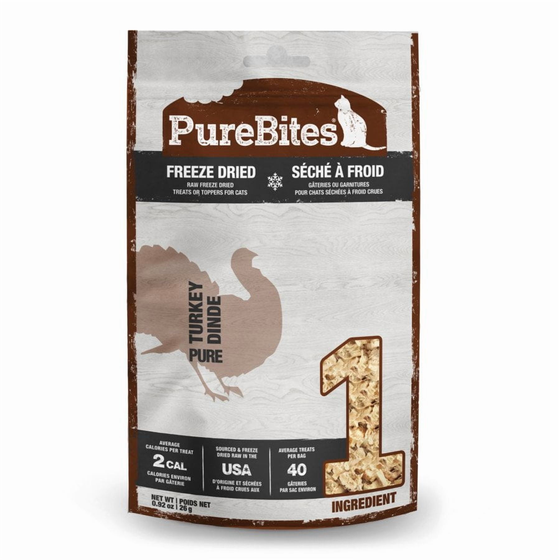Puretr 789030 0.92 oz PureBites Freeze Dried Turkey Breast Cat Treats