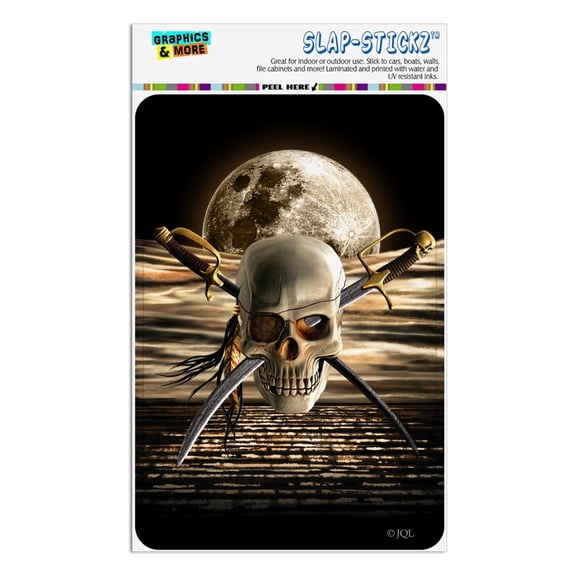 Pirate Skull Crossed Swords Cutlasses Ocean Moon Home Business Office Sign