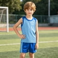thumbnail image 6 of Amidoa Boys 2 Piece Outfits Summer Clothes Mesh Quick Dry Sports Tank Top and Casual Short Kids Clothing Sets Blue Size 4T, 6 of 8