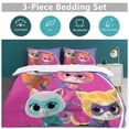 thumbnail image 5 of Super Kitties Bedding Sets Comfort 3 Pieces Bedding Set 1 Duvet Cover + 2 Pillowcase Decorative Bedding 90"x90", 5 of 8
