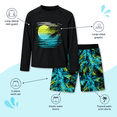 thumbnail image 5 of Big Chill Rash Guard Swim Set, Size 8, Black Palm Sunset (Boy's), 5 of 7