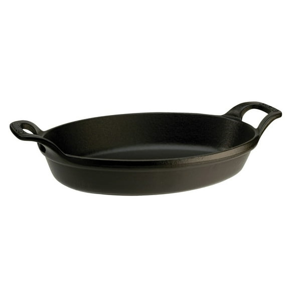 Staub Cast Iron 11" x 8" Oval Baking Dish - Matte Black