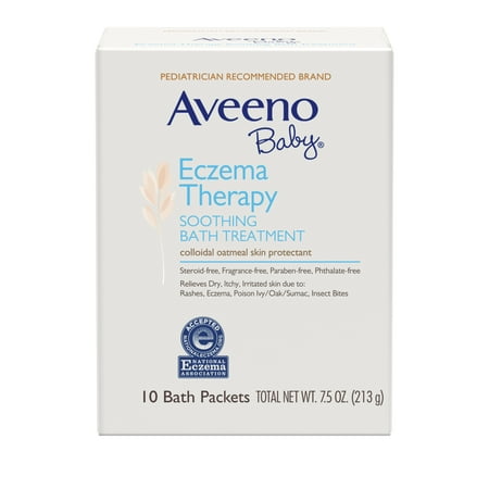Aveeno Baby Eczema Therapy Soothing Bath Treatment with Natural Oatmeal, 10