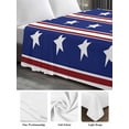 thumbnail image 6 of 4th of July California King Size Flat Sheet,Wrinkleproof & Fadeproof Cooling Flat Bed Sheet Only,Independence Day Blue White Red Stripes Country Star Soft Bedding Top Sheets 108 x 98 Inches, 6 of 8