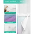 thumbnail image 3 of No Hook Shower Curtain with Snap in Liner, Turquoise Purple Stripe Gradient Hotel Shower Curtains for Bathroom, Washable Shower Curtain Liner Set with Mesh Top Window, 72"x72", 3 of 6