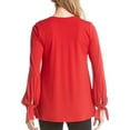 thumbnail image 2 of Karen Kane Women's Solid Tie-sleeve Trapeze Blouse Shirt Top, Red, X-Small, 2 of 2