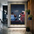 thumbnail image 1 of Carteles de estrellas de baloncesto, pintura sin marco de Kobe y James, decoraciones de pared de fondo para sala de estar, decoración del hogar, regalo de recuerdo, 1 of 4