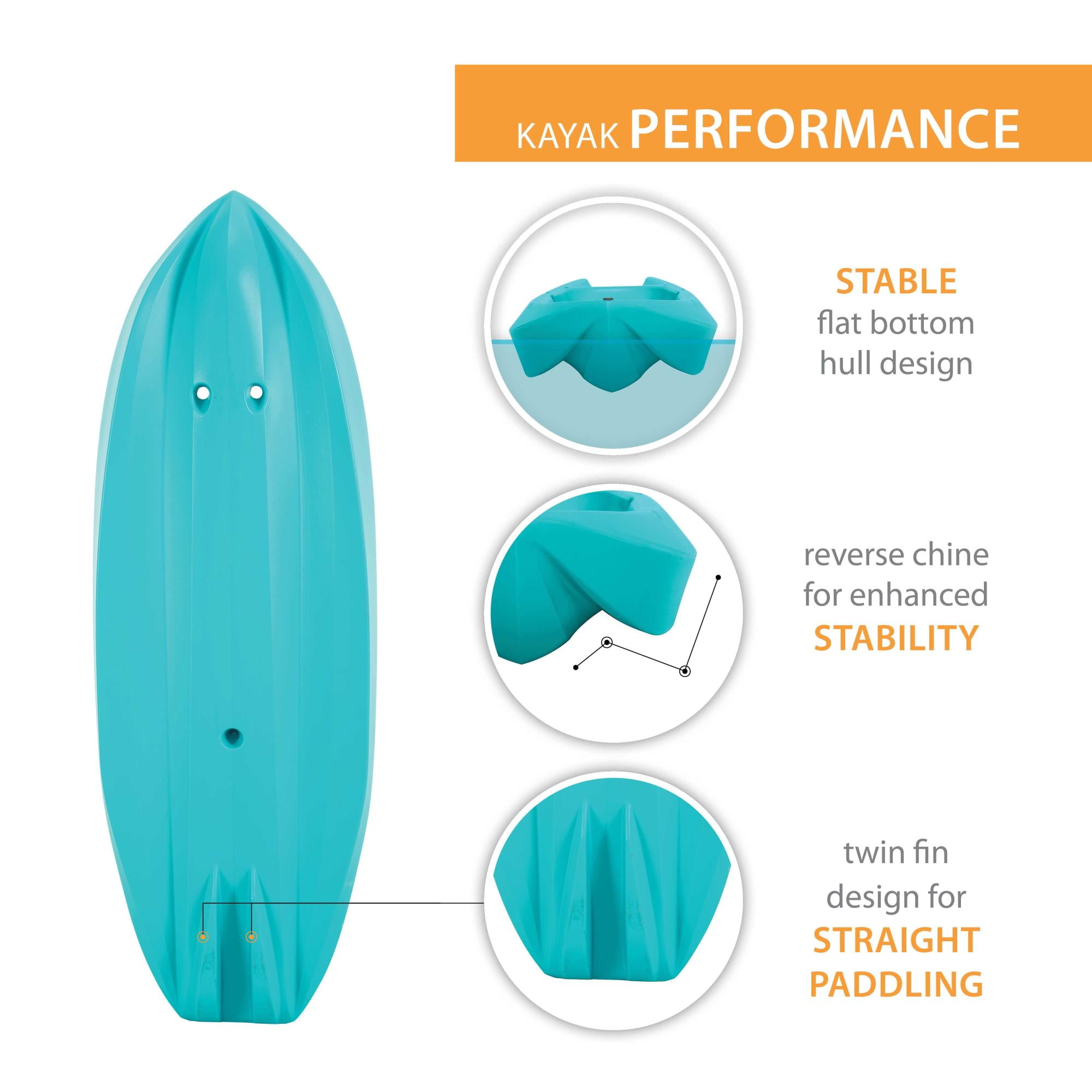 Lifetime Wave 6 ft Youth Sit-On-Top Kayak with Paddle, Aqua (91185)