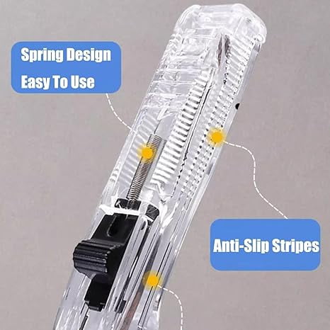 Portable Binder Clip Stapler, Includes 100 Reusable Clips, Handheld Paper Clam Clip Dispenser, Mini Push Stapler Clamp Staplers for Desktop Document Home Desk Office(Black and White)