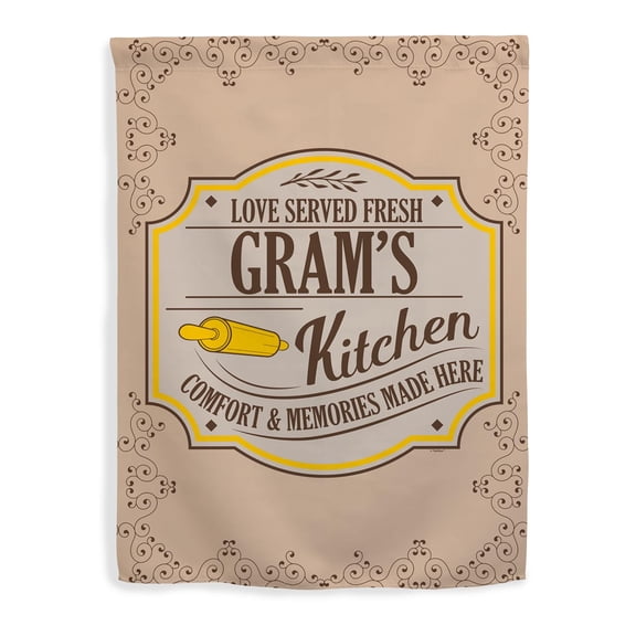 ThisWear Gifts for Grams Love Served Fresh Grams's Kitchen Comfort Memories Made Here Vertical House Flag Grams