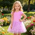 thumbnail image 2 of xfsWaSs Toddler Dresses Girls Summer Short Sleeve Tutu Dress Bow Print Birthday Princess Party Dresses Little Kids Sundress 7-8 Years, 2 of 9