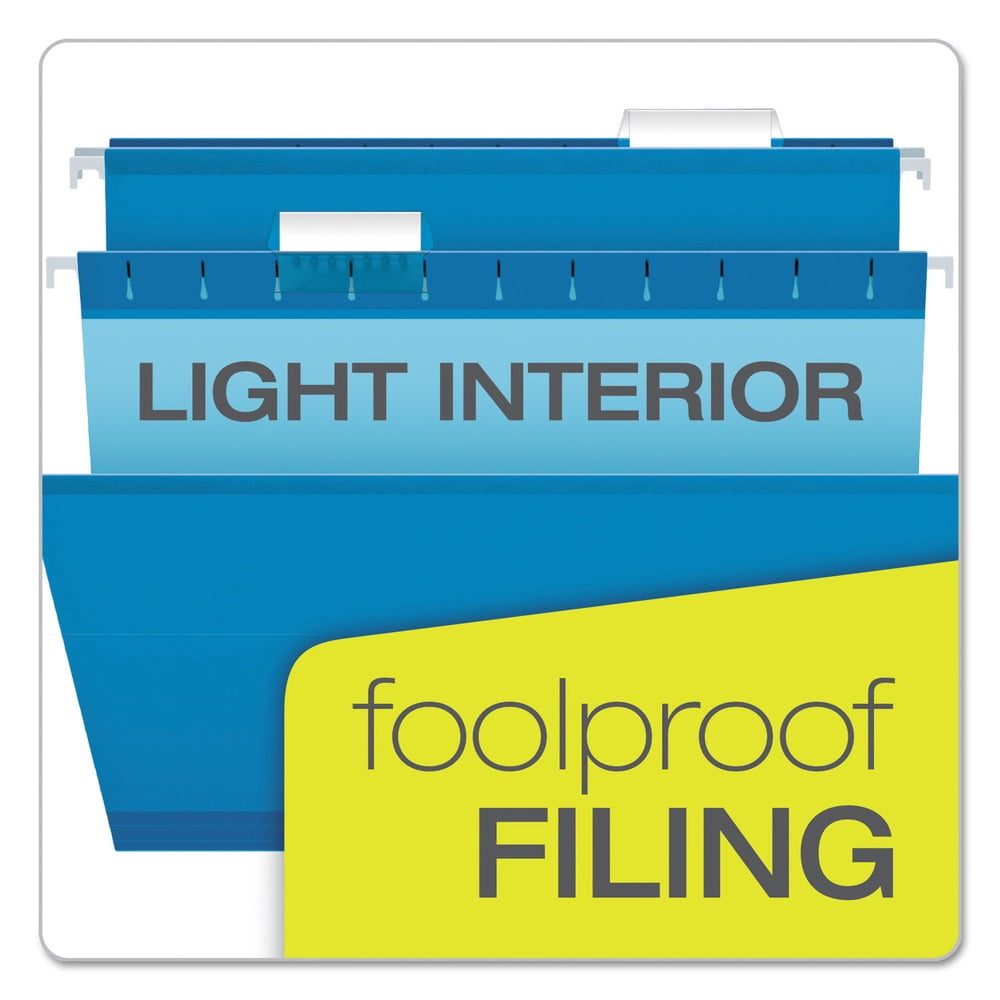 Pendaflex Reinforced Hanging Folders 1/5 Tab Legal Blue 25/Box 415315BLU