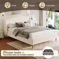thumbnail image 2 of Hazel Queen Size Bed Frame, Upholstered Platform Bed, Soft Boucle Wingback Headboard, Wood Bed Support and Slats, Curved-Shaped Headboard Queen Beds for Adult, Easy Assembly, White, 2 of 14