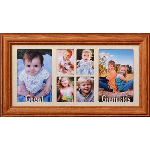 7X14 Great Grandkids MultiPortrait Collage Picture Frame Cream Mat