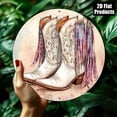 thumbnail image 5 of HELLOYOUNG Cowboy Boots Metal Wall Decor 8x8 Inch 2D Flat Western Sign, Rustic Home Bar Kitchen Office Wall Art, Western Theme Gift for American Country Decor, 5 of 10