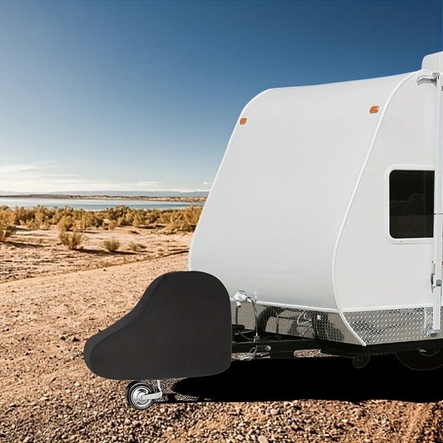 YOPTOP RV Black Trailer Hook Cover Trailer RV Travel Trailer Hook Cover Rain And Sun Protection,Black,37.4" x 5.91" x 25.59"