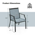 thumbnail image 3 of Costway 2 Piece Patio Dining Chairs Large Outdoor Chairs with Breathable Seat & Metal Frame Blue/Coffee/Grey/Red, 3 of 8