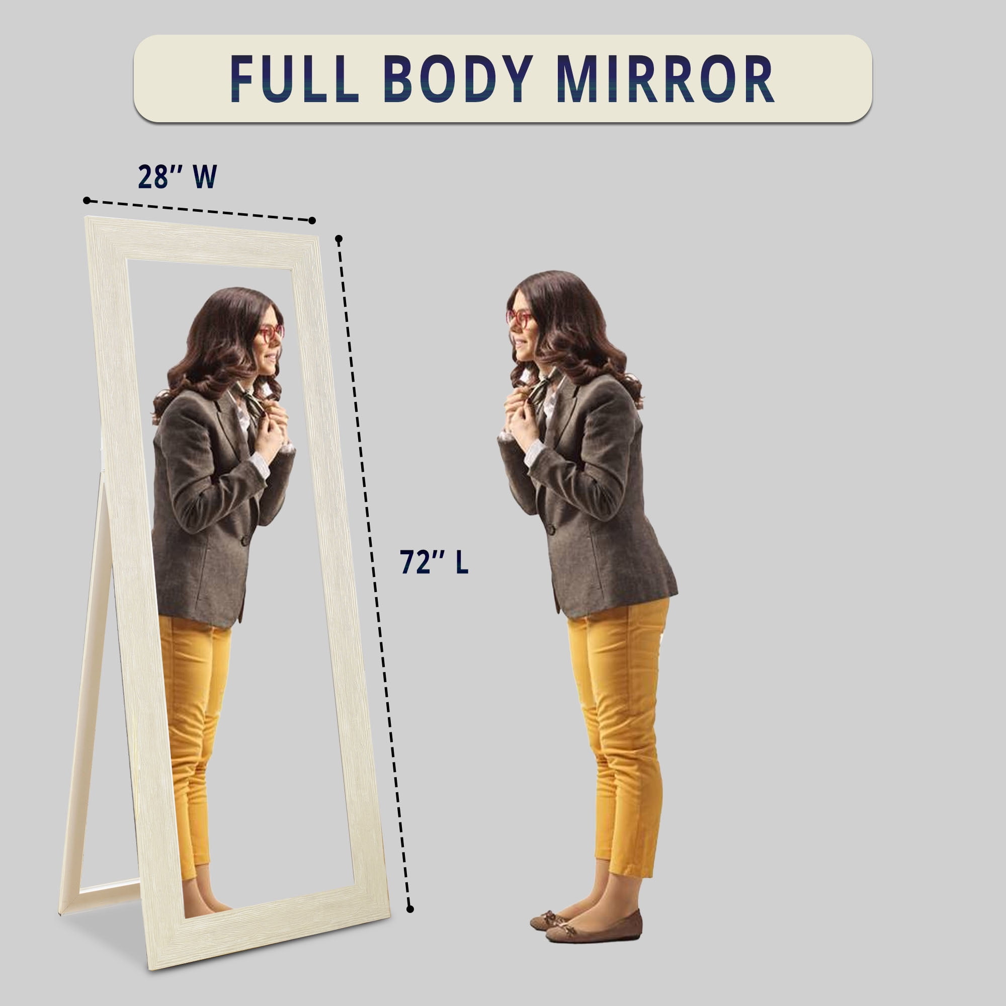 Full Body Mirror with Stand, Wall Mirror, Full length Mirror with Stand